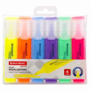 Набор текстовыделителей 6цв. BRAUBERG АССО...